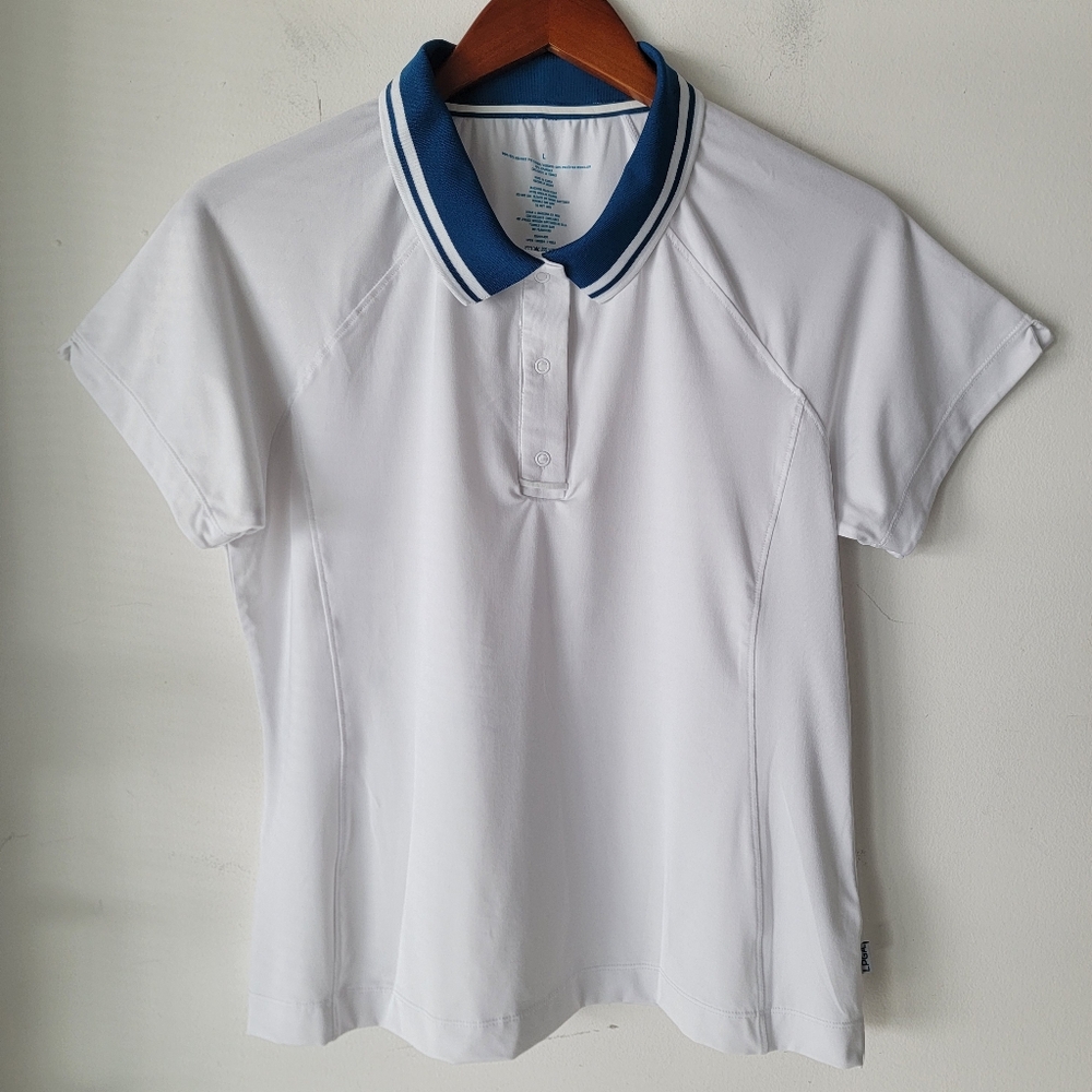 LPGA Women's Play  Well Reglan Short Sleeve Polo Golf Shirt Size L